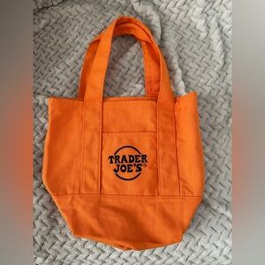 Trader Joe's Orange Mini Canvas Tote Bag